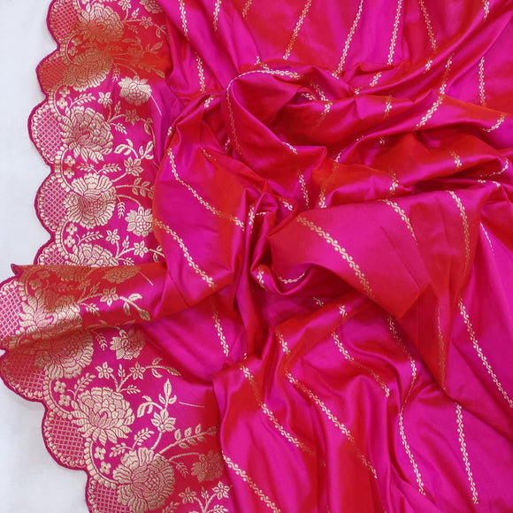 Pinasha Katan handwoven kadwa saree