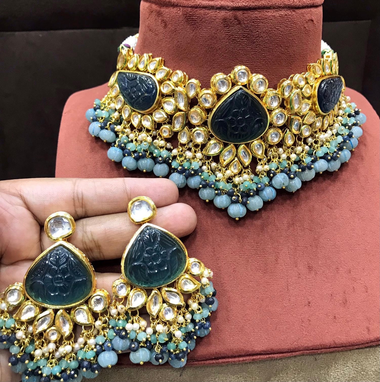 Modernised choker set - Saffronfashionindia