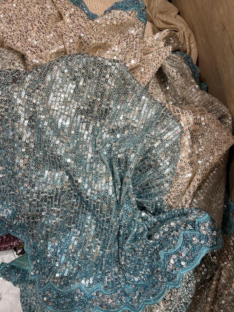 Nashina shaded sequence saree - Saffronfashionindia