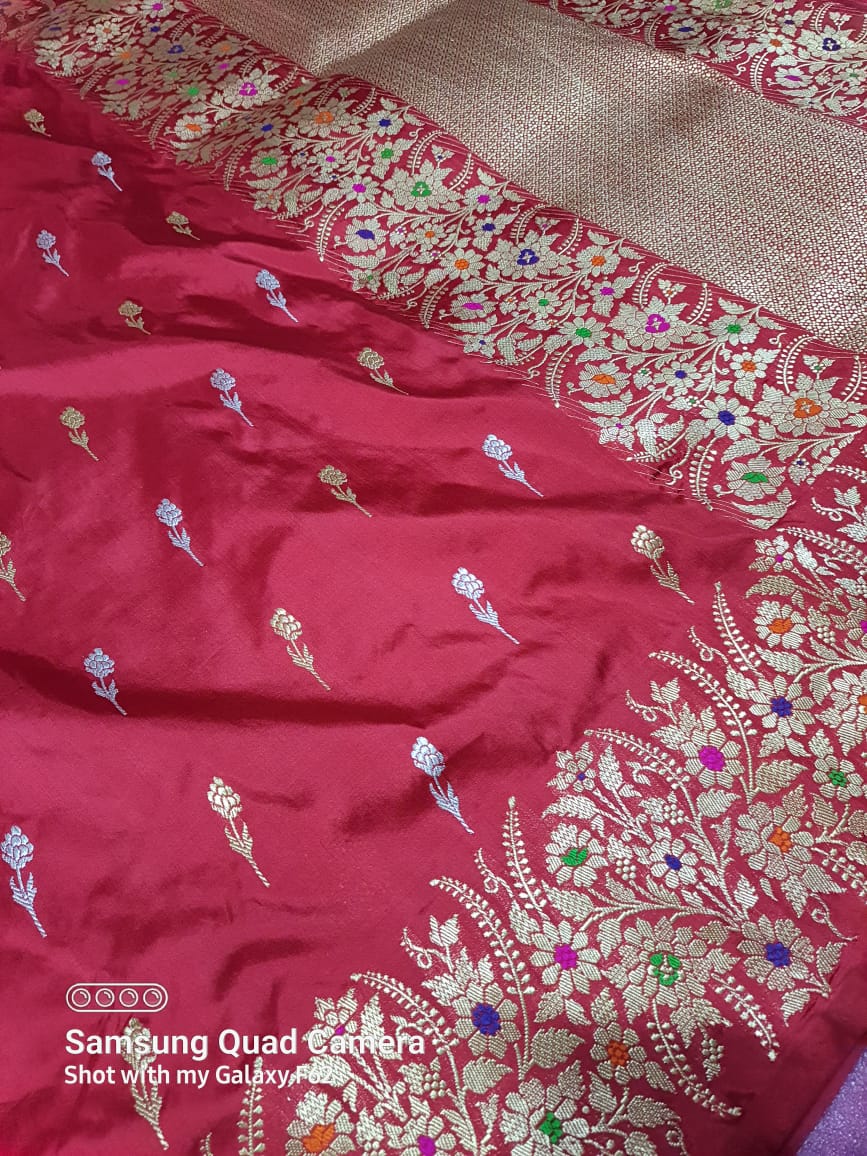 Katan banarsi Paithani saree - Saffronfashionindia