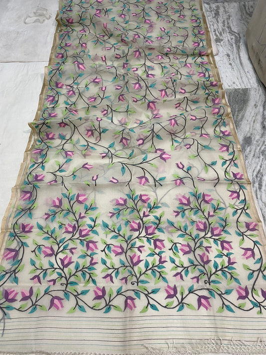 Seemika tantuj jamdani saree - Saffronfashionindia