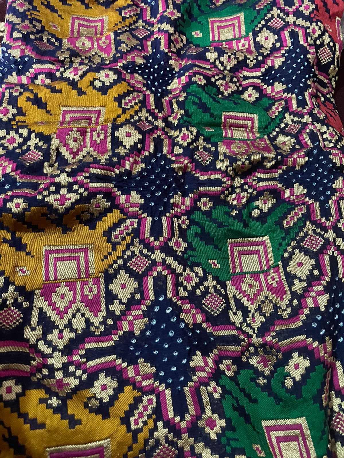 Patola inspired handwoven dupatta - Saffronfashionindia