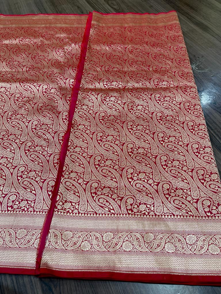 Rashri weaved Katan Banarsi saree - Saffronfashionindia