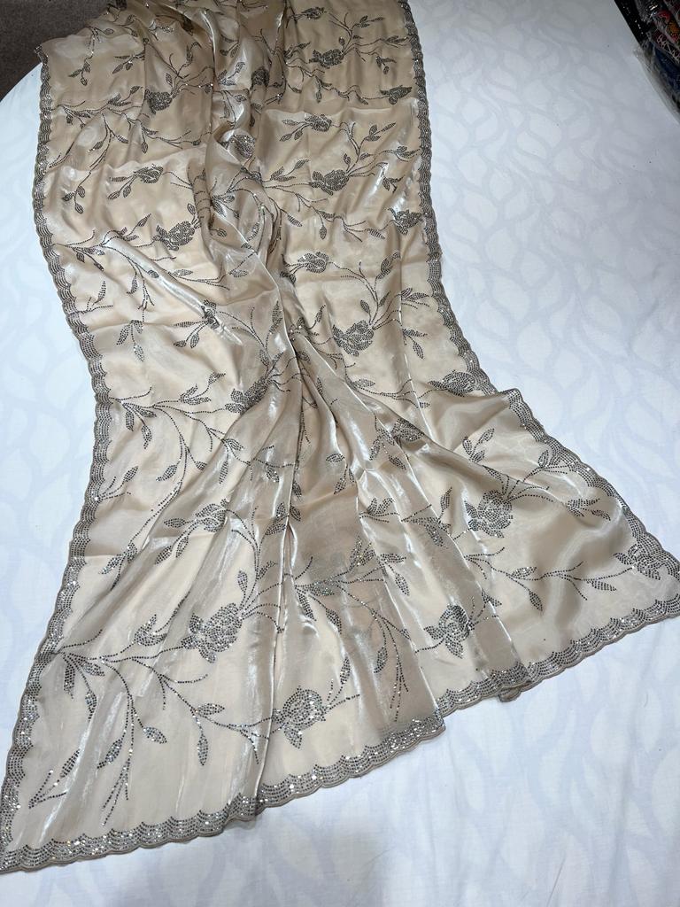 Tissue organza inspired sari - Saffronfashionindia