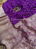 Handwoven Banarsi purple gorgette saree