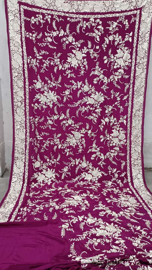 Arvika floral Parsi saree - Saffronfashionindia