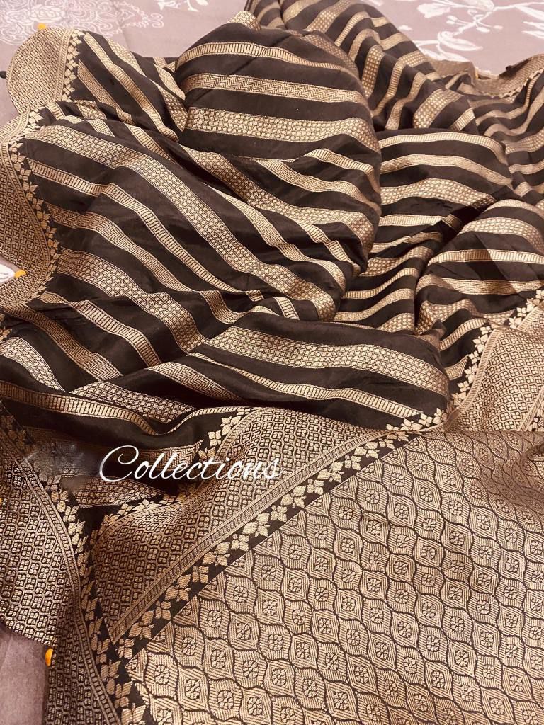 Livika Munga gorgette saree Women sari blouse SaffronFashion