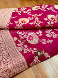 Gulabi handloom gorgette saree/banarsi saree