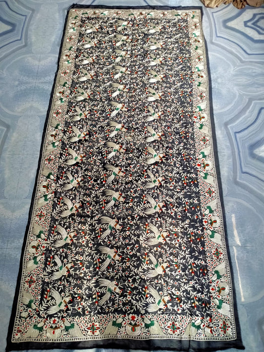 Khujirao traditional Parsi dupatta - Saffronfashionindia