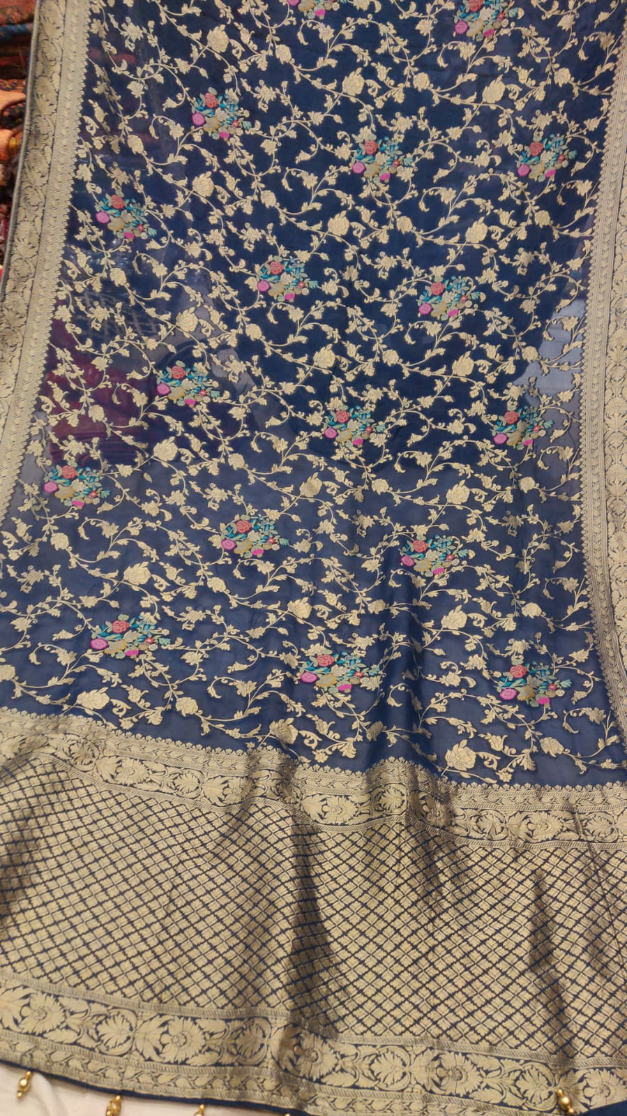 Pratima gorgette saree,,,,khaddi saree - Saffronfashionindia