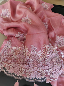 Blushy pink saree