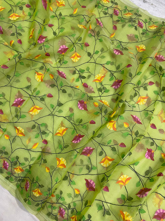 Reni tantuj handwoven jamdani saree - Saffronfashionindia