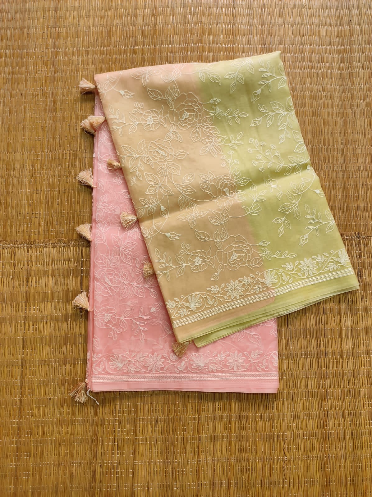 Ruchika organza Chikankari saree - Saffronfashionindia