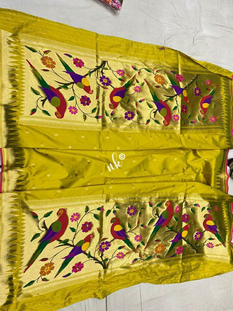 Parrot inspired dupatta - Saffronfashionindia