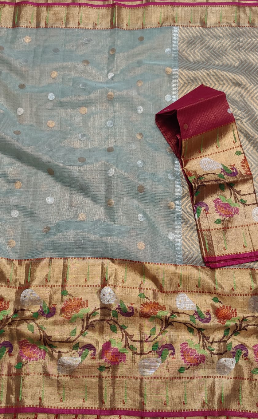 Yamini tissue zari saree - Saffronfashionindia