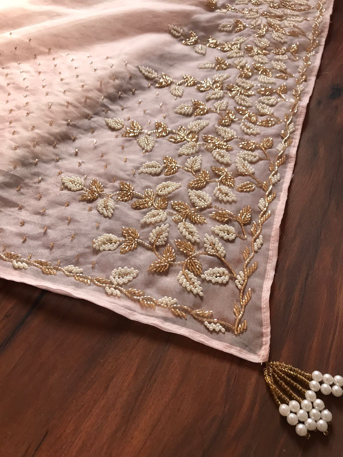 Premium chiffon crepe embroidered saree - Saffronfashionindia