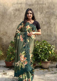 Floral laced saree