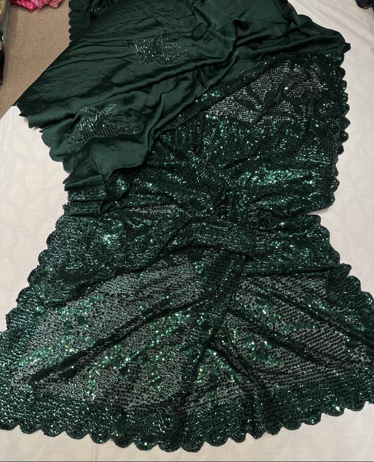 Ravish satin sequence saree - Saffronfashionindia