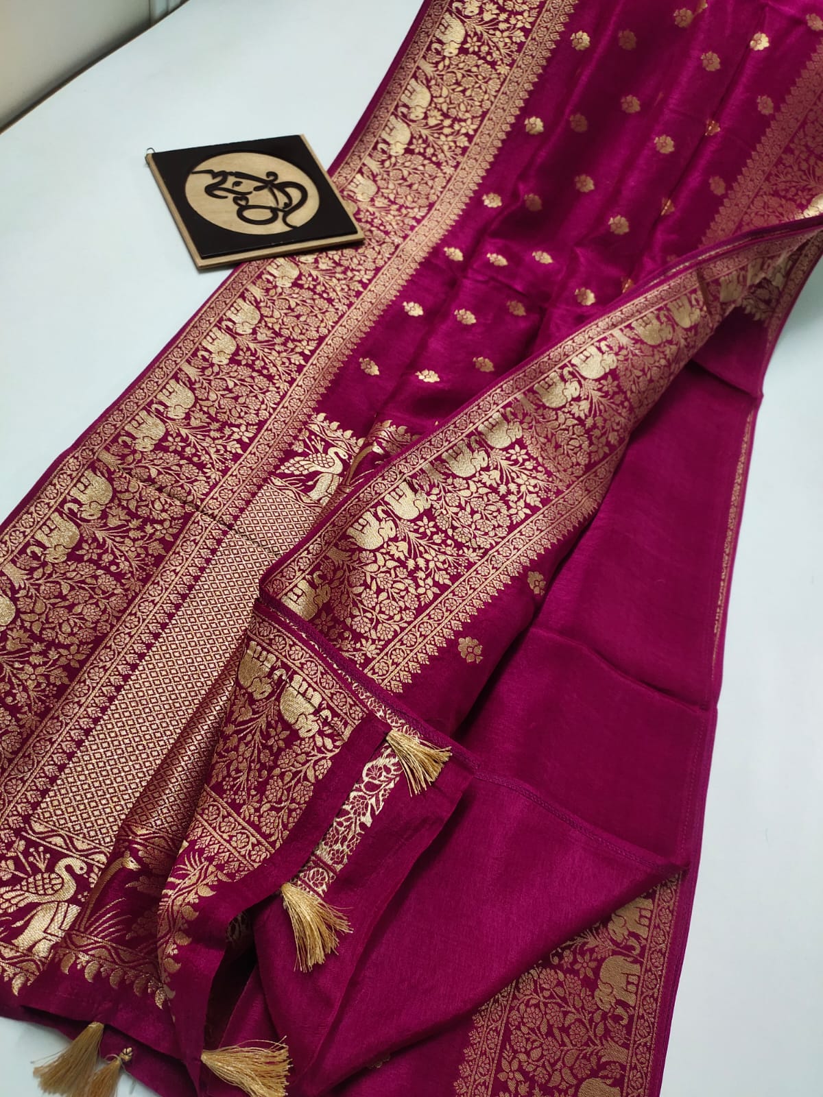 Anirudha moonga banarsi saree - Saffronfashionindia