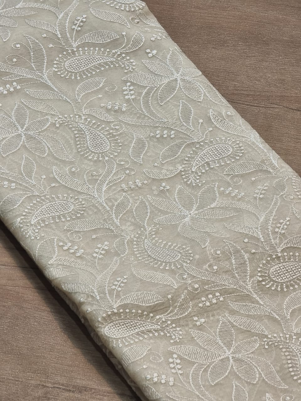 Ranish Chikankari organza saree - Saffronfashionindia