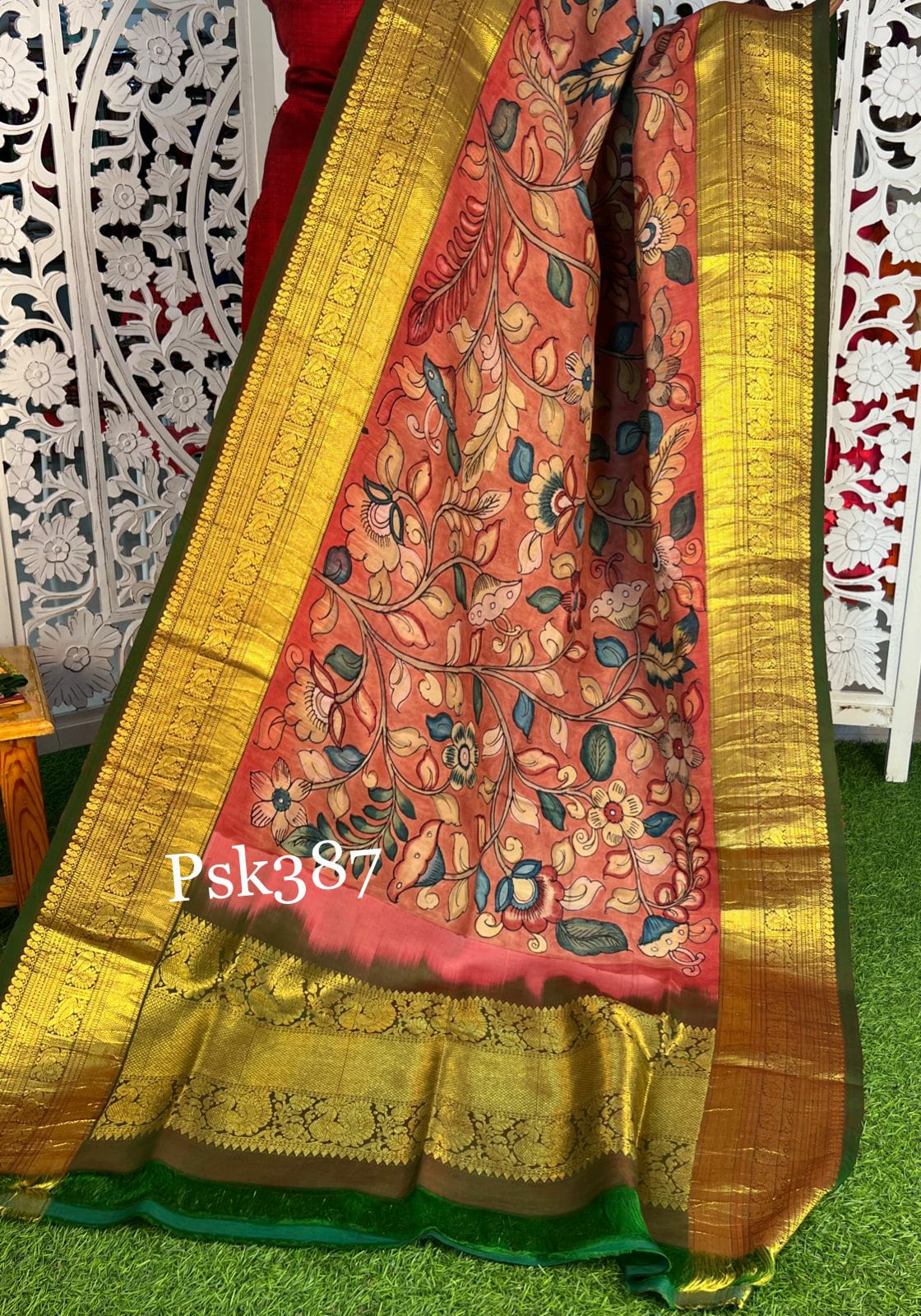 Rivaaz Kalamkari silk dupatta - Saffronfashionindia