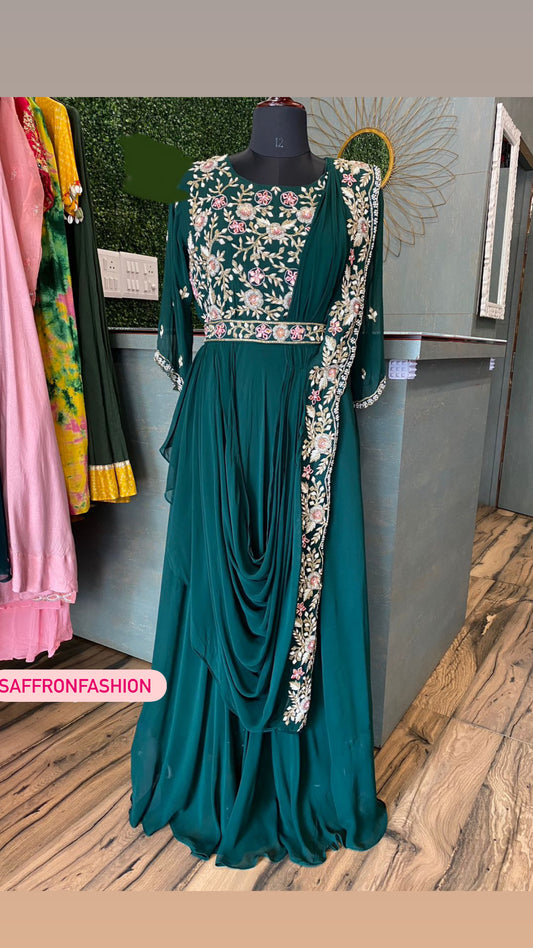 Susan green ready gown - Saffronfashionindia