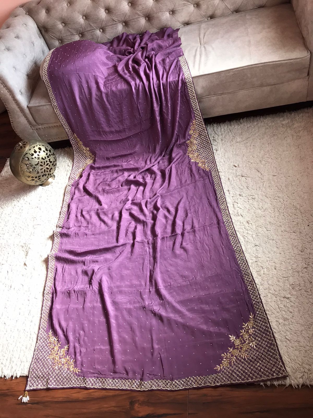 Luxury chinon inspired saree - Saffronfashionindia