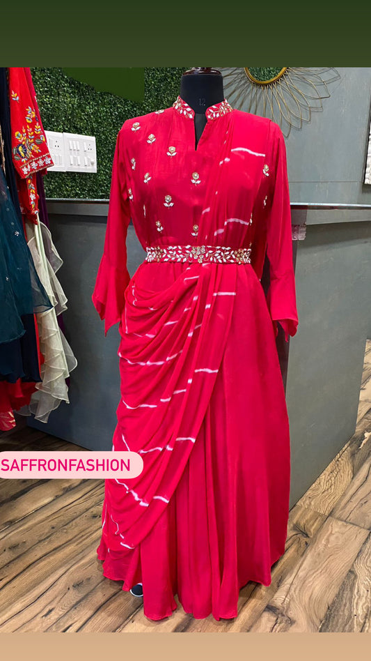 Liza draped gown - Saffronfashionindia