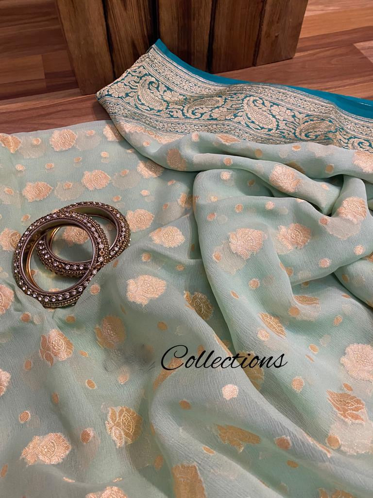 Wahida handwoven Banarsi saree - Saffronfashionindia