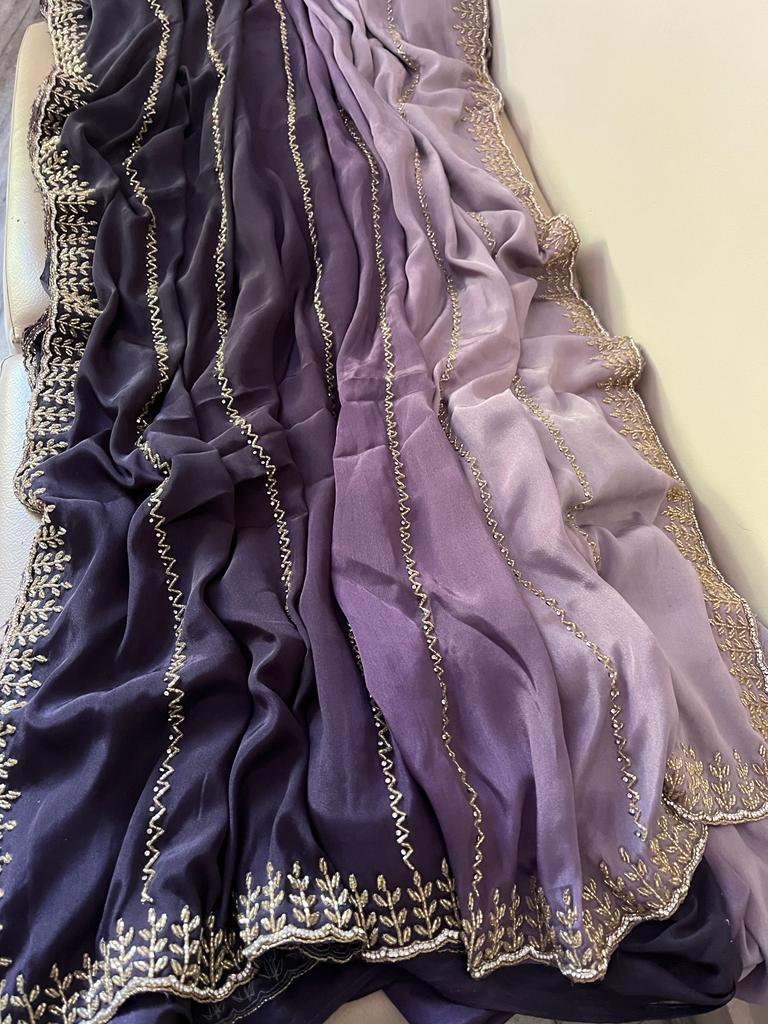 Jinaahd crepe jatdana saree - Saffronfashionindia