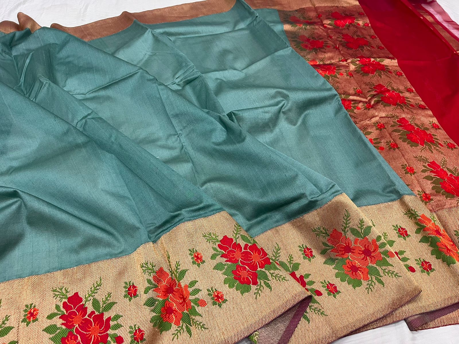 Maharani tussar tifli saree - Saffronfashionindia