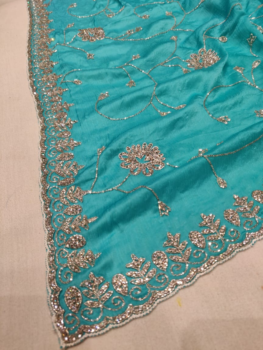 Satin katdana saree - Saffronfashionindia