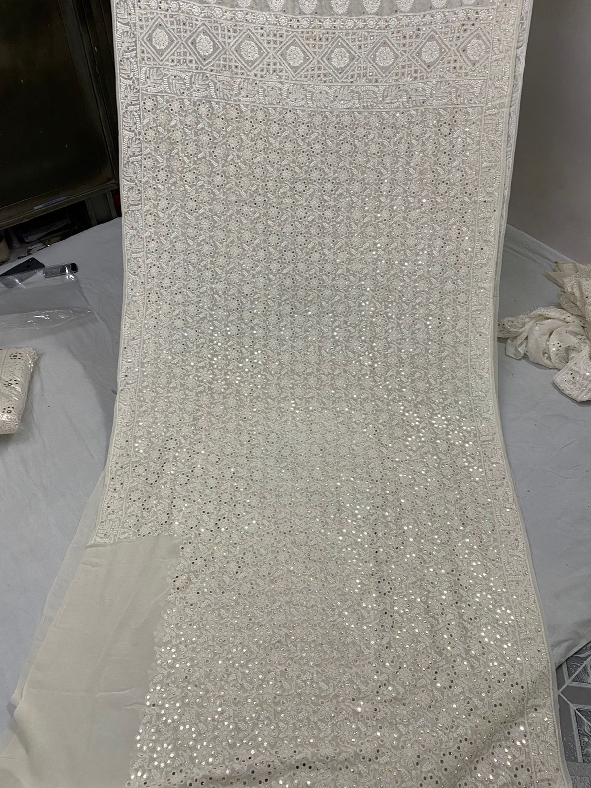 Maashalah Chikankari saree - Saffronfashionindia