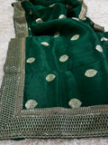 Emerald kora inspired saree