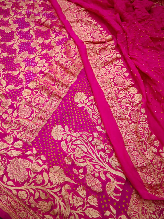 Hansika khaddi gorgette saree - Saffronfashionindia