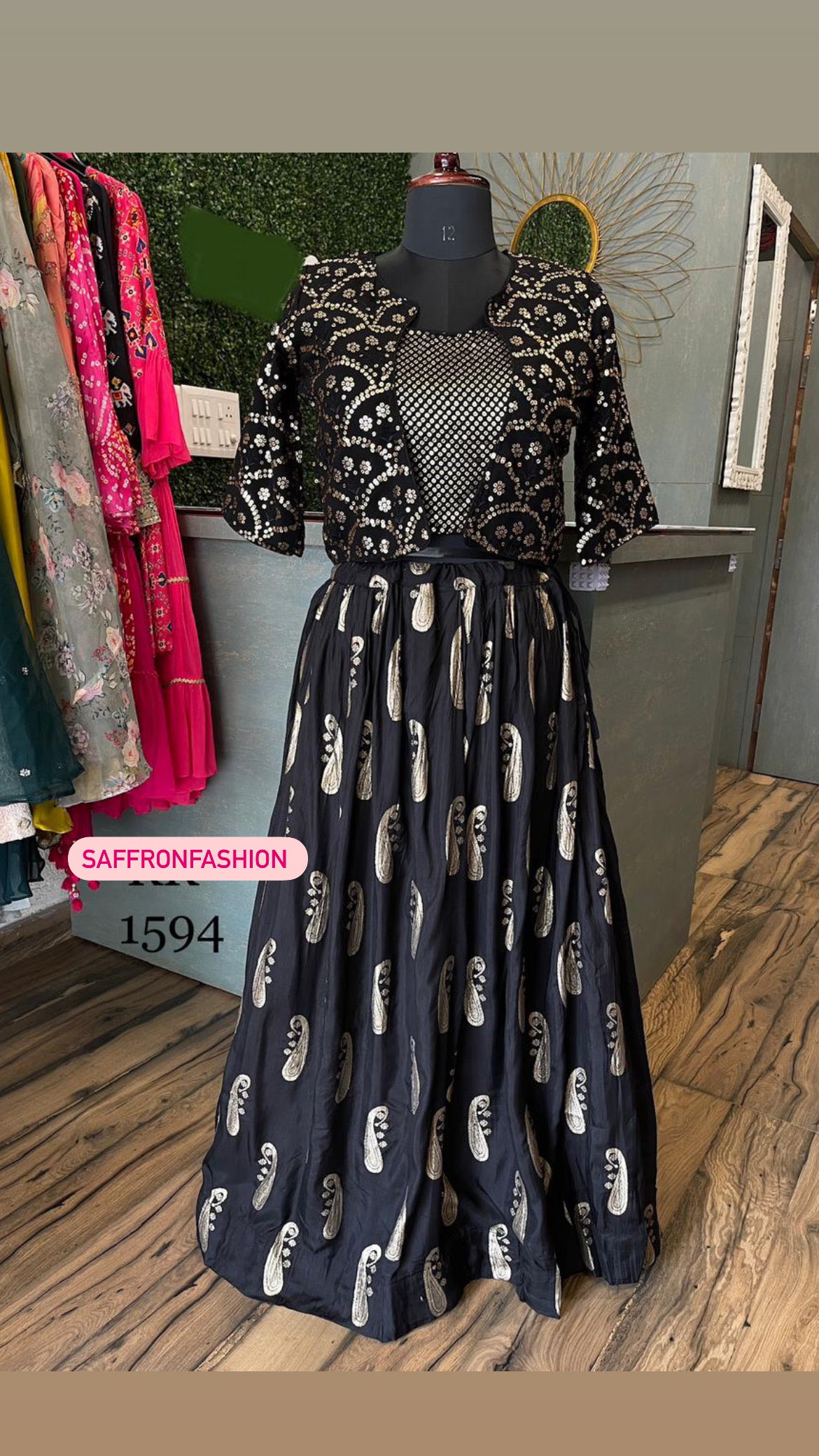 Pavi black indowestern dress - Saffronfashionindia