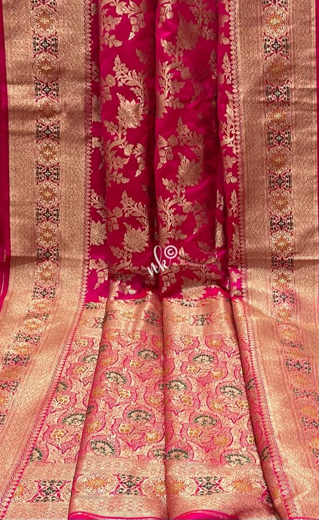 Beautiful floral weaved saree - Saffronfashionindia