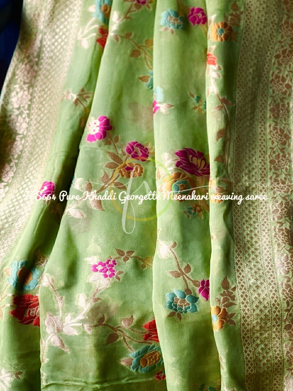 Pinashi gorgette saree - Saffronfashionindia