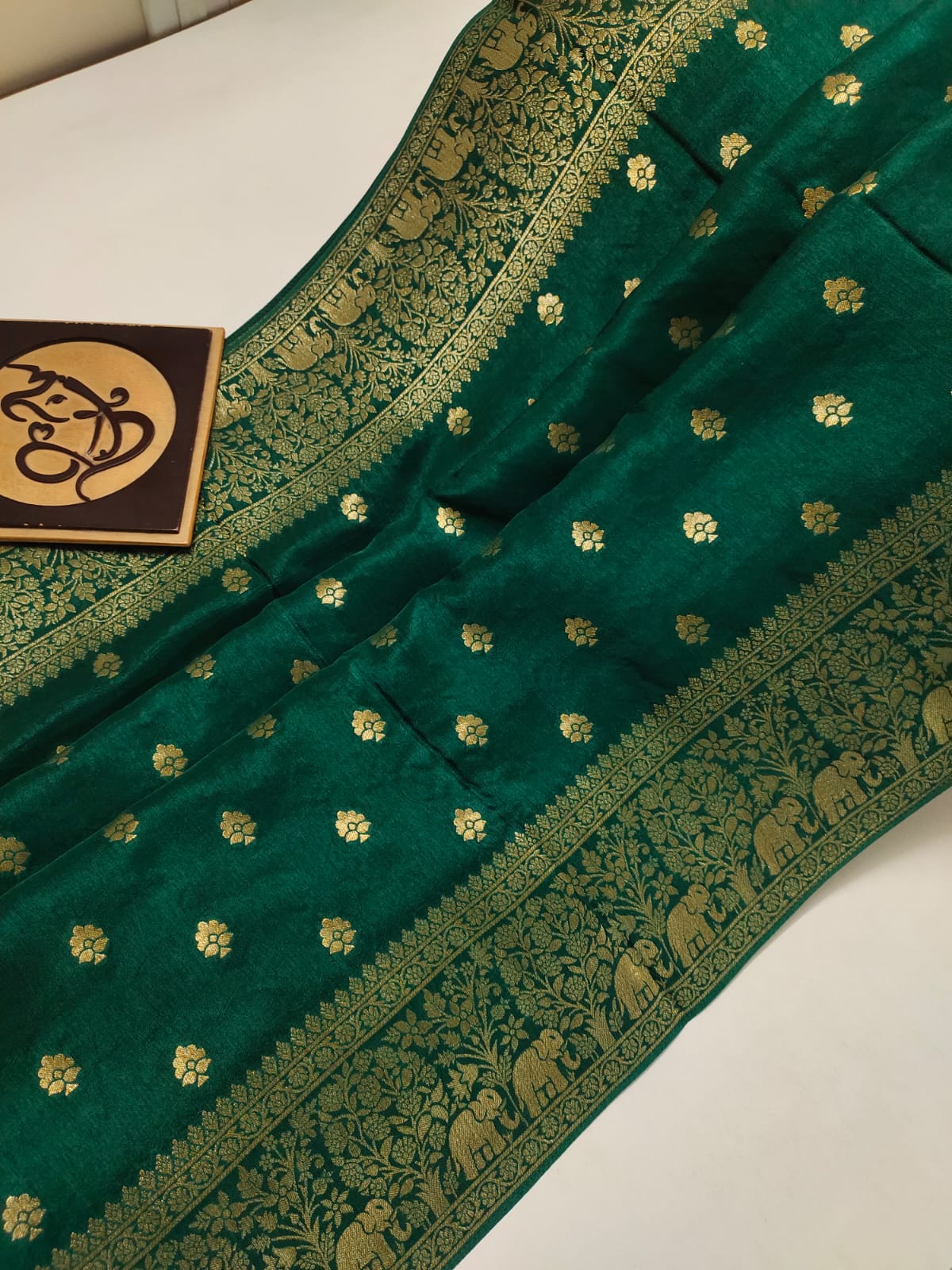 Anirudha moonga banarsi saree - Saffronfashionindia