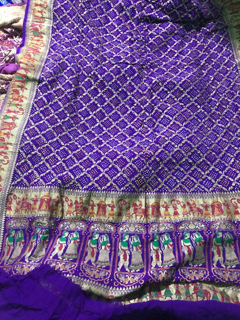 Traditional rai bandhej dupatta - Saffronfashionindia