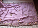 Premium mauve embroidery saree