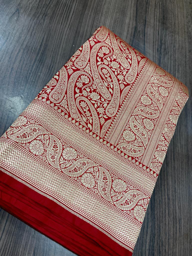 Rashri weaved Katan Banarsi saree - Saffronfashionindia