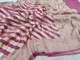 Striped lehariya gorgette chiffon saree