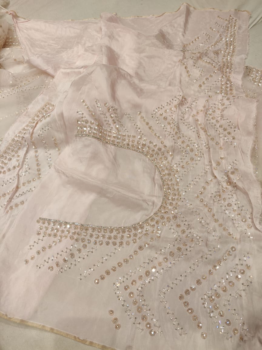 Pyari zardosi saree Partywear saree women saree blouse - Saffronfashionindia