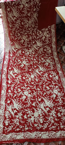 Red authentic parsi gara saree