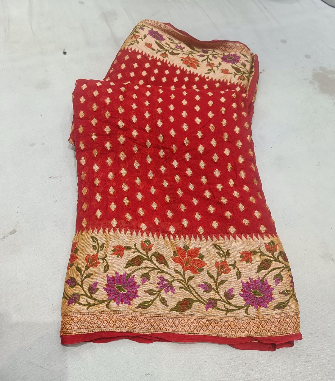 Kivasha banarsi tilfi Meenakari saree - Saffronfashionindia