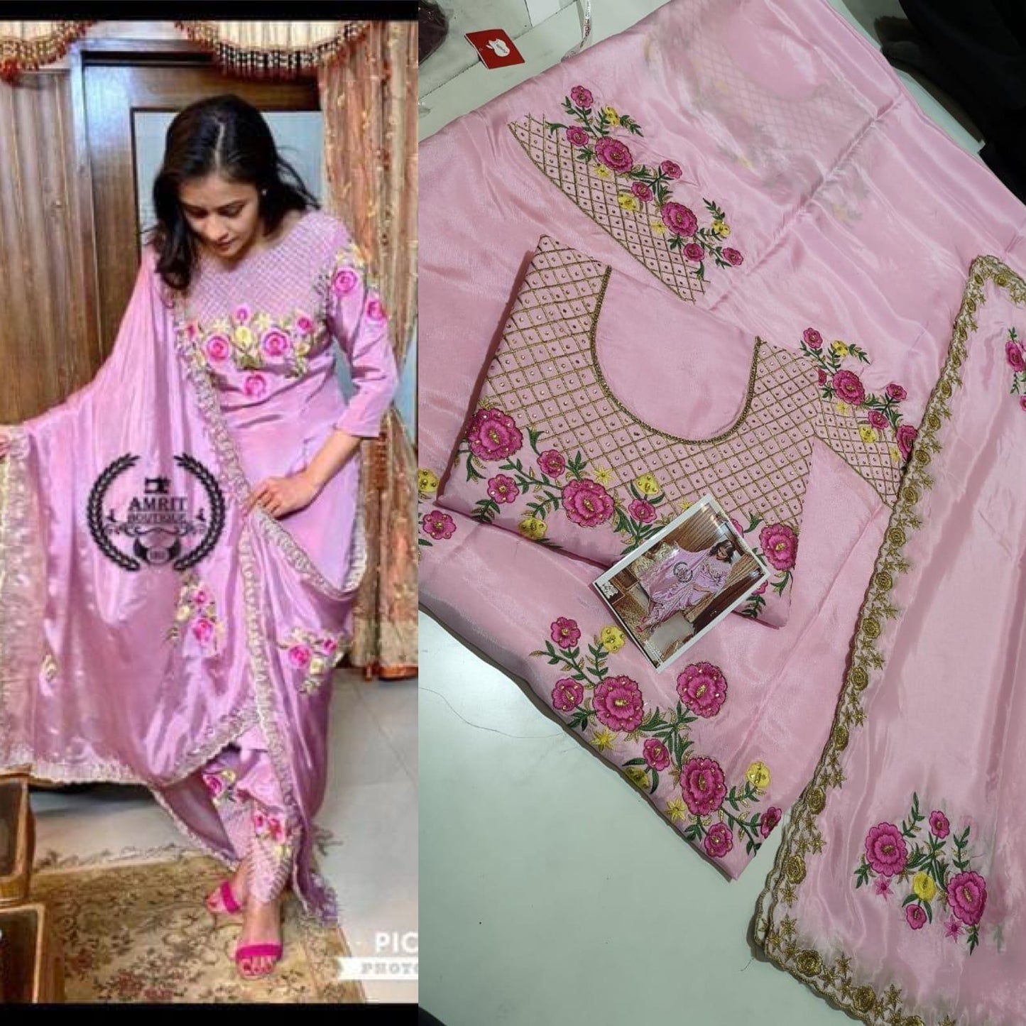 Pink salwar suit - Saffronfashionindia