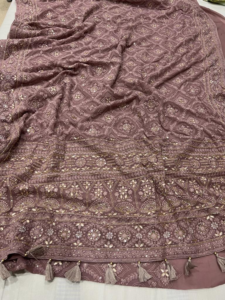 Barfi inspired Chikankari saree - Saffronfashionindia