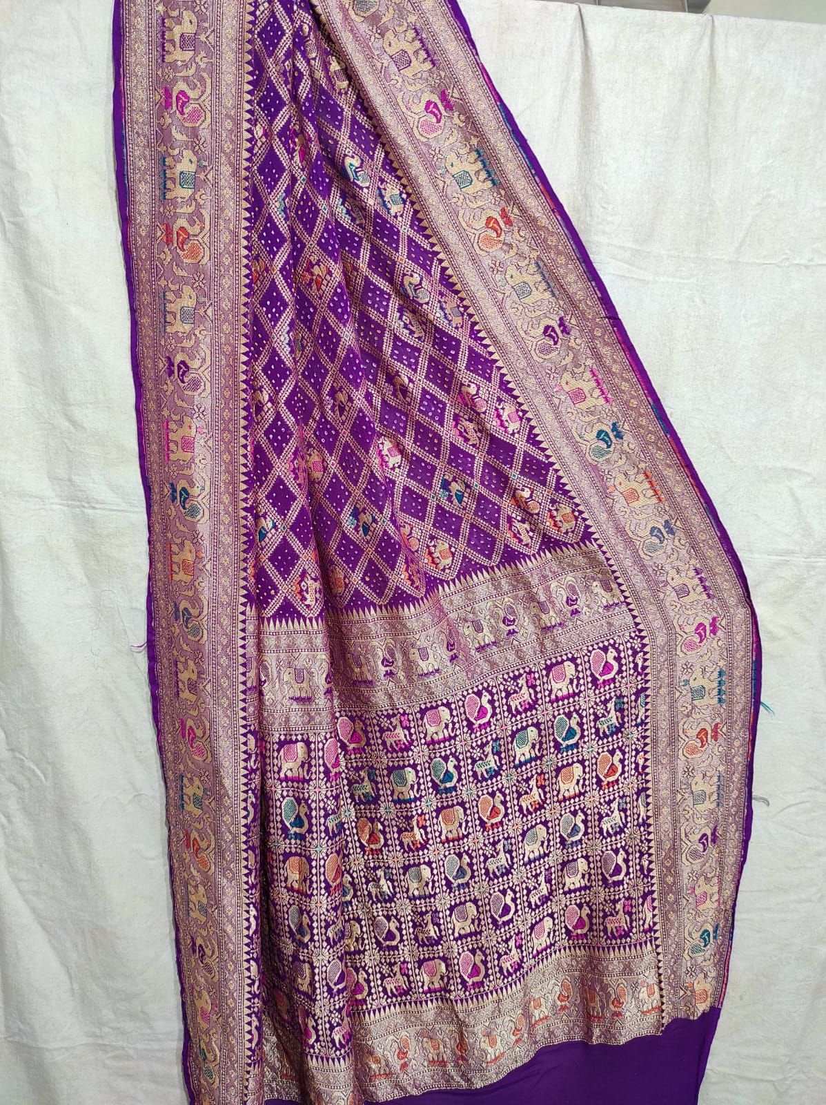 Dilkhush bandhej saree - Saffronfashionindia