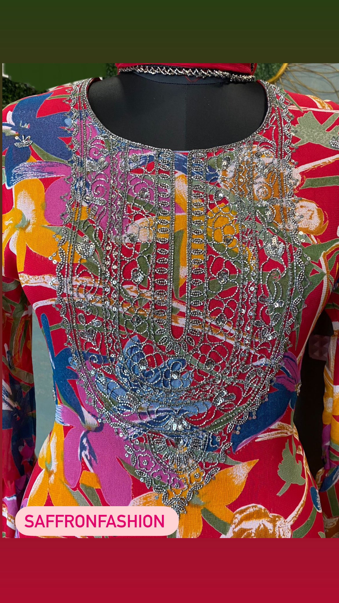 Nouvi gorgette kurta - Saffronfashionindia